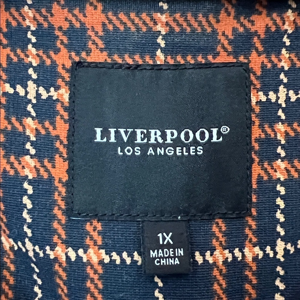 Liverpool Los Angeles Open Longline Boyfriend Jersey Knit Blazer Fall Plaid - Picture 4 of 16
